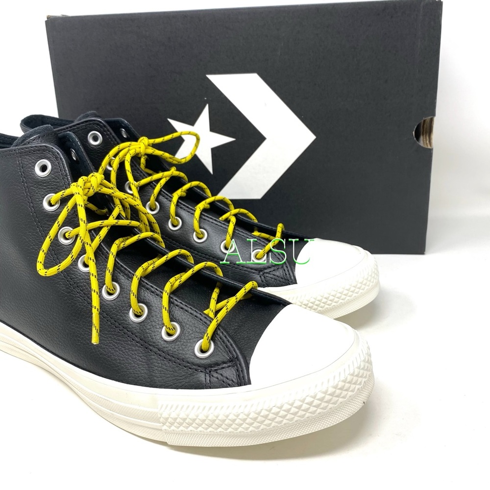 🔥 BLACK FRIDAY 🔥 Converse Ctas High Leather Black Citron Men’s 163339C - Picture 3 of 8